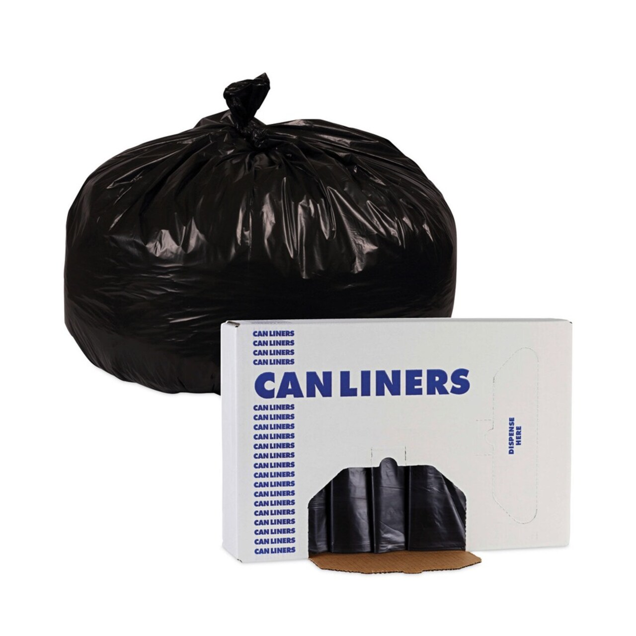 Boardwalk 38 in. x 58 in. 0.7 mil 60 gal. Linear Low Density Industrial Can Liners - Black (100/Carton)